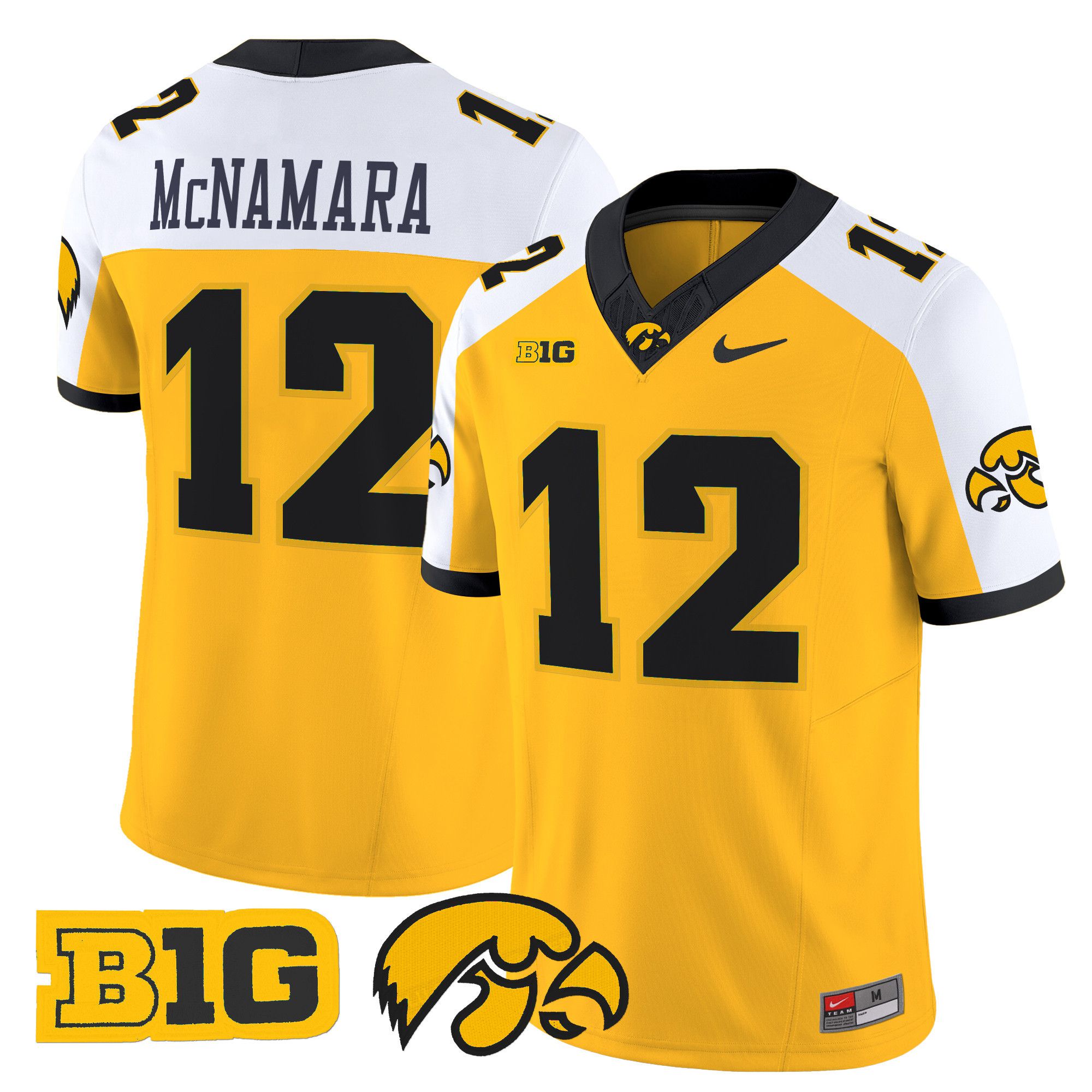 Men Iowa Hawkeyes #12 Mcnamara Yellow Nike 2024 Vapor Limited NCAA Jersey